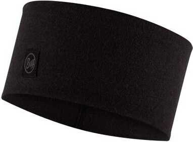 Buff Merino Headband Wide Solid Black