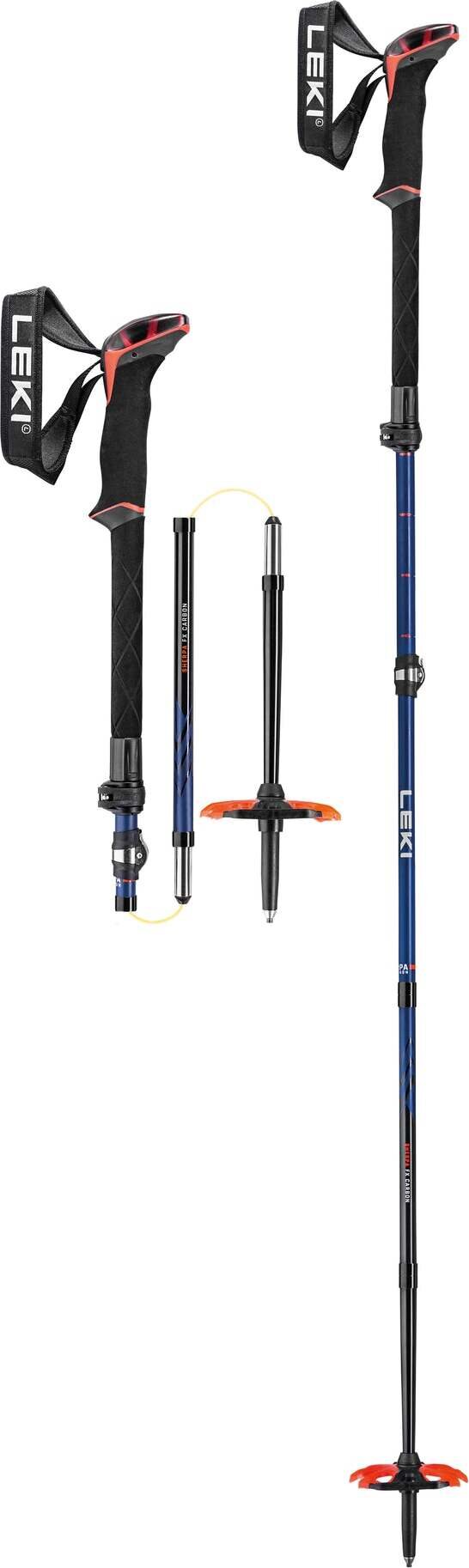LEKI Sherpa FX Carbon Midnight Blue / Dark Blue / Bright Red