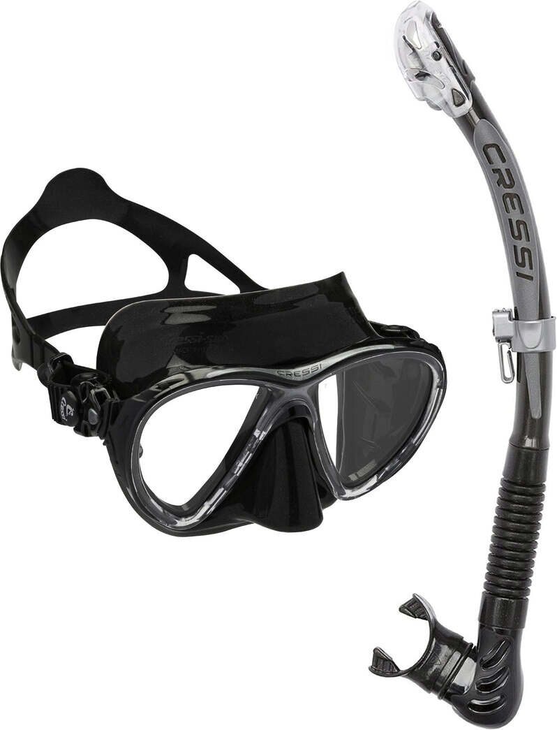 Cressi Big Eyes Evo + Alpha Ultra Dry Black / Black