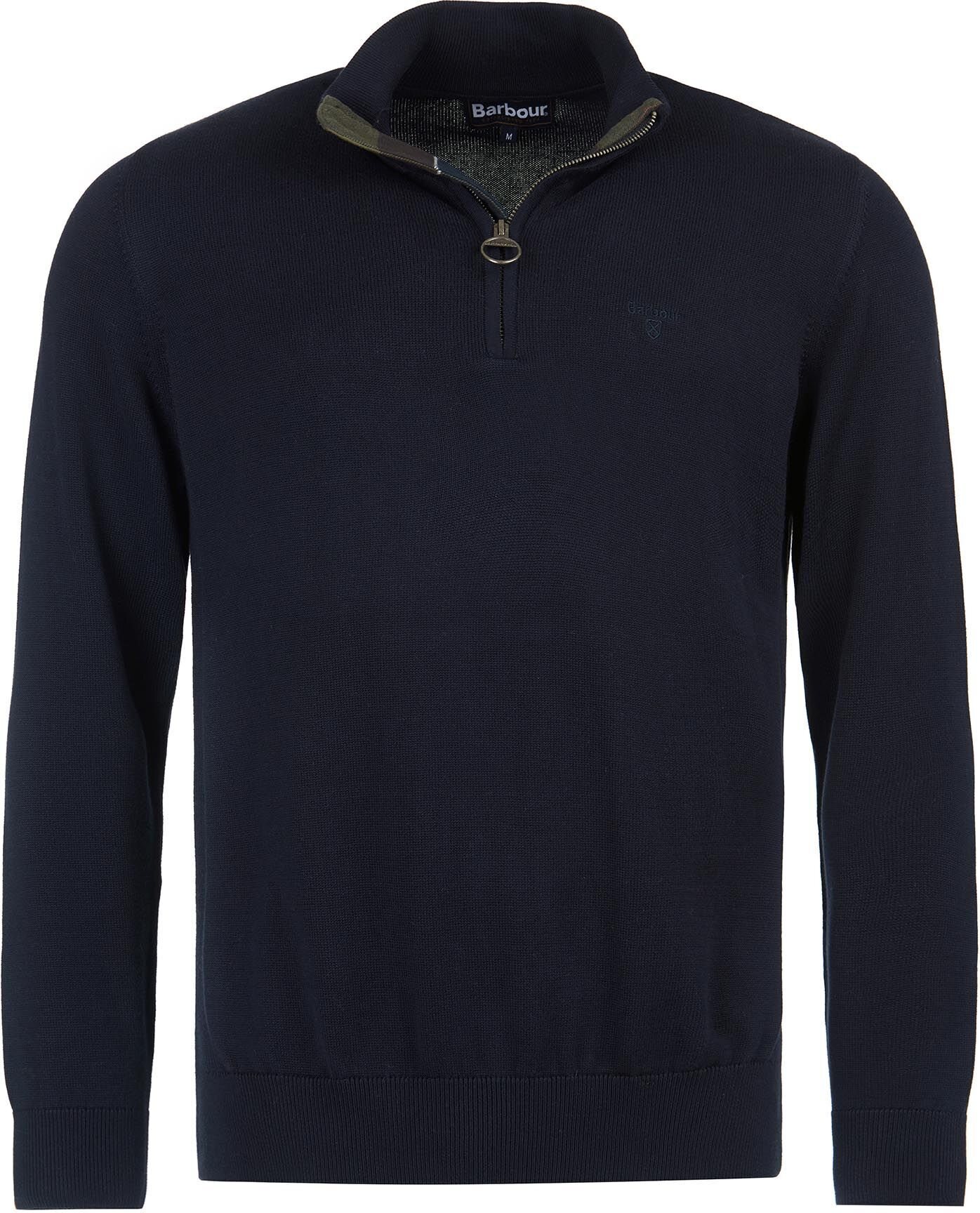 Barbour Cotton Half Zip Knitted Jumper Mens Navy