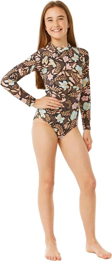 Rip Curl Tropics Long Sleeve Surf Suit Girls Washed Black