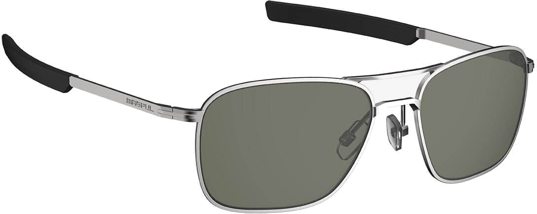 Magpul Santini Eyewear, Polarized Matte Silver Frame, Gray Green Lens