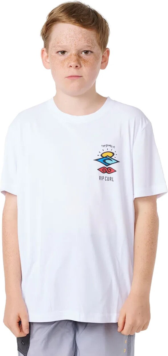 Rip Curl Icons Surflite SS Rash Vest Boy White