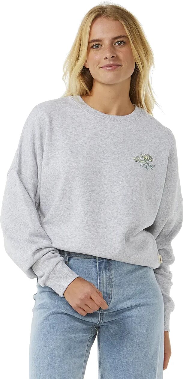 Rip Curl Rolling Curl Drop Shoulde Crew Womens Grey Marle