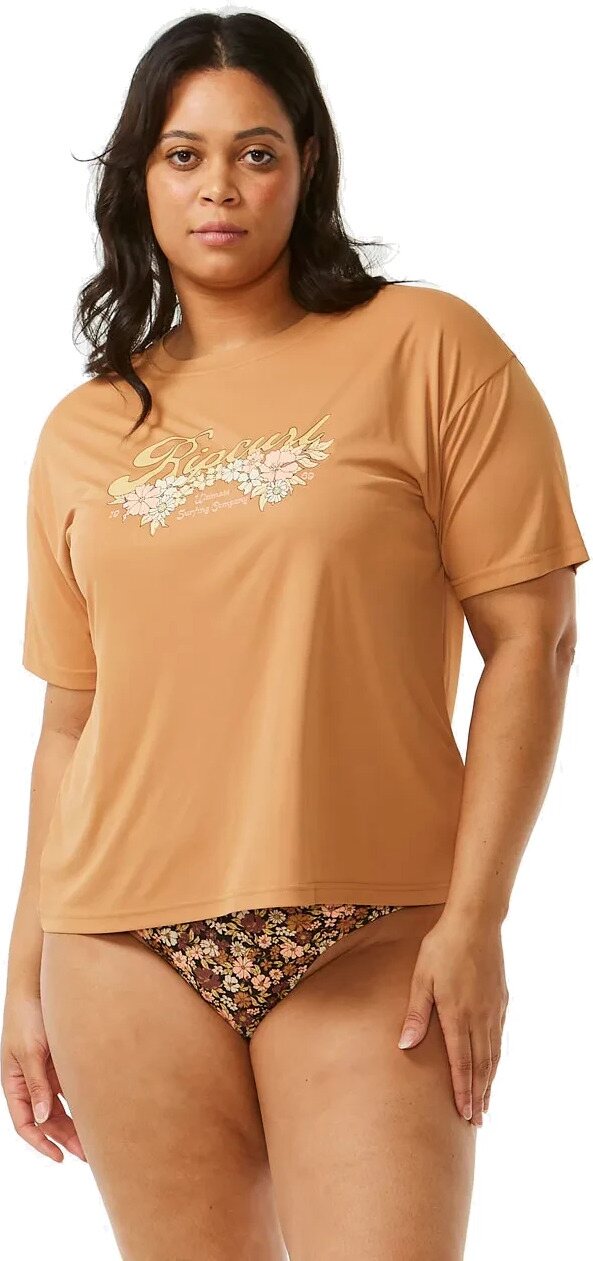 Rip Curl Sea Of Dreams Relaxed UPF Short Sleeve Womens Light Brown