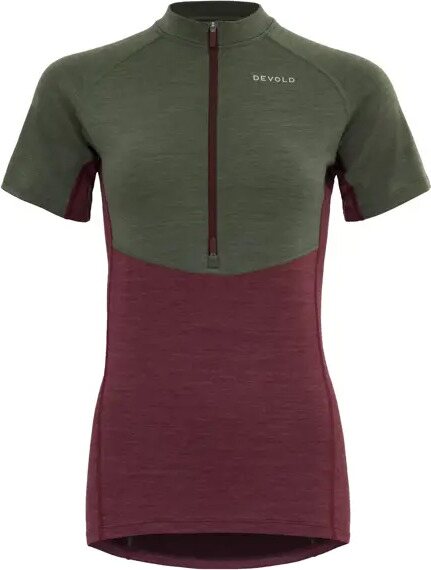 Devold Standal Tee Zip Neck Womens Beetroot