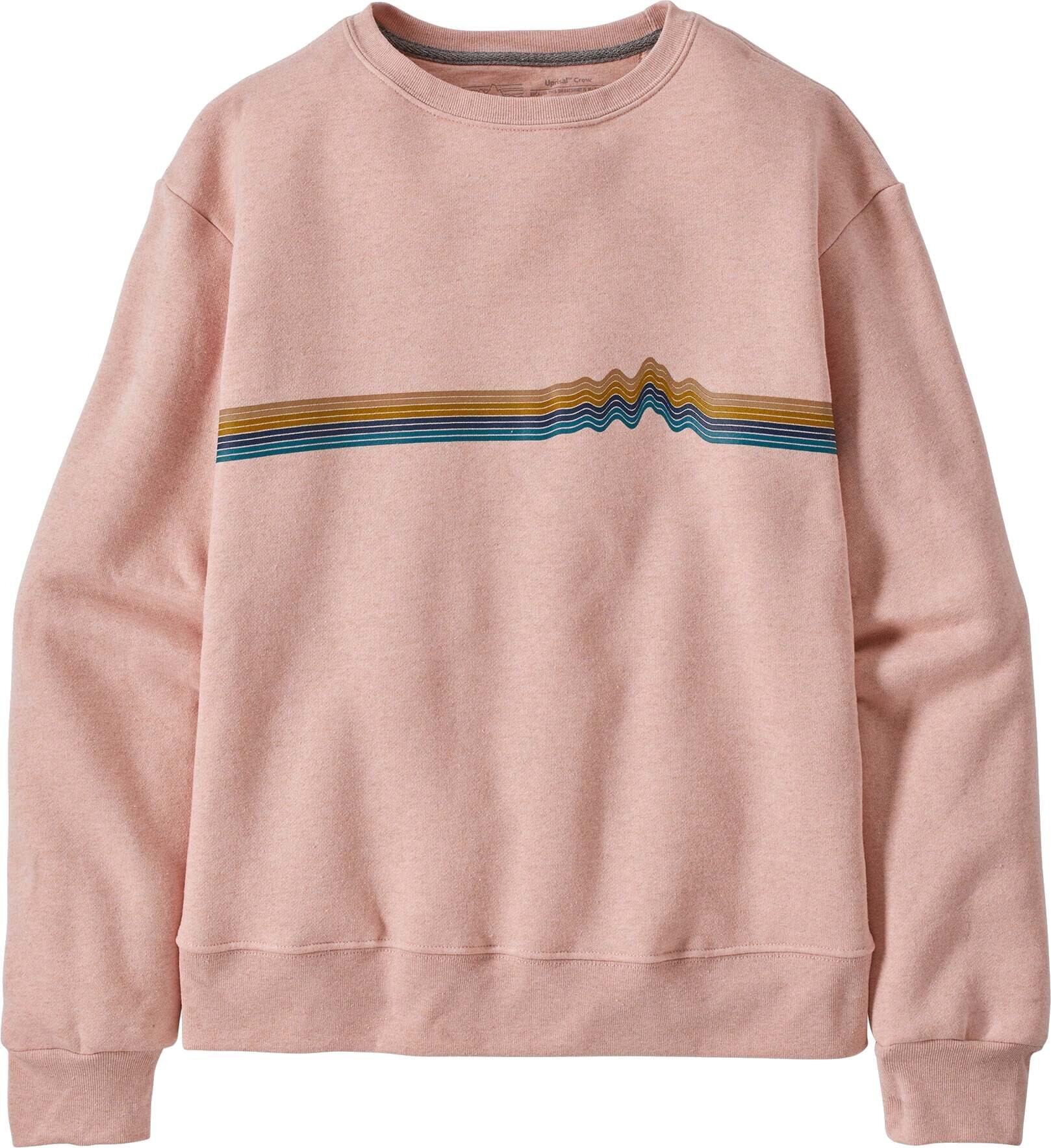 Patagonia Ridge Rise Stripe Uprisal Crew Sweatshirt Womens Cozy Peach