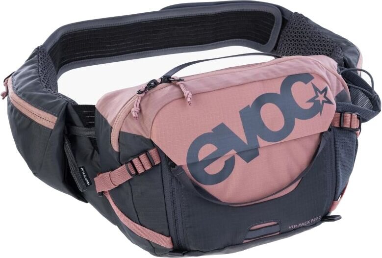 Evoc Hip Pack Pro 3L + 1.5L Bladder Dusty Pink - Carbon Grey
