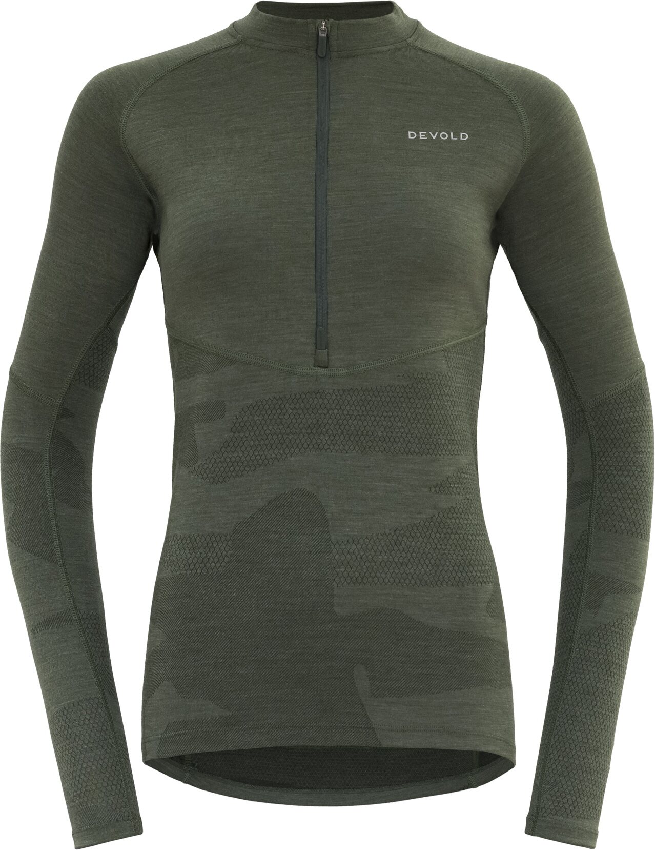 Devold Standal Shirt Zip Neck Womens Forest