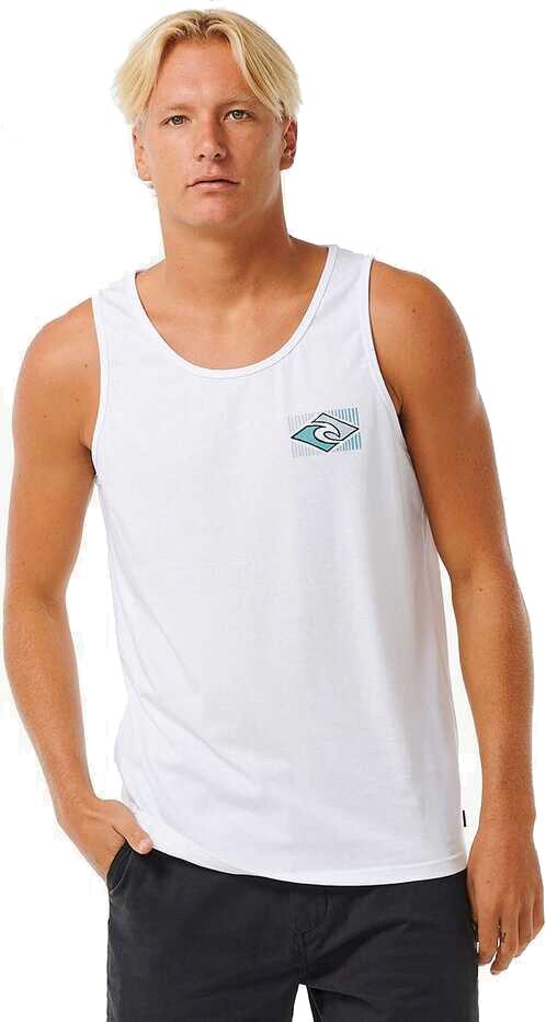 Rip Curl Traditions Tank Mens Optical White