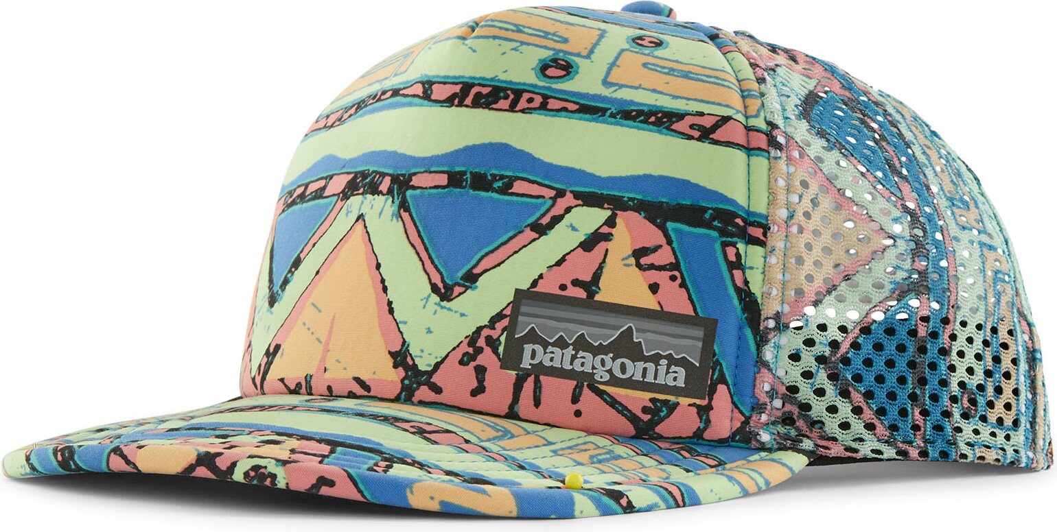 Patagonia Duckbill Trucker Hat High Hopes Geo Small: Salamander Green