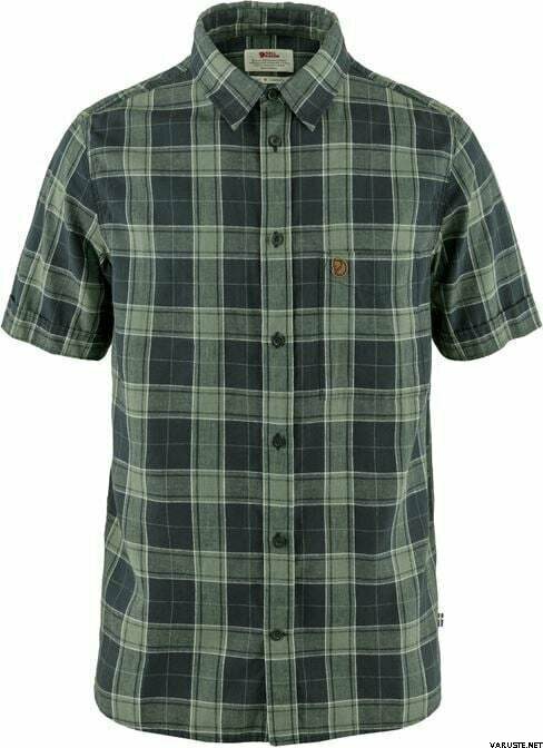 Fjällräven Övik Travel Shirt SS Mens Dark Navy / Patina Green (555-614) (2024)