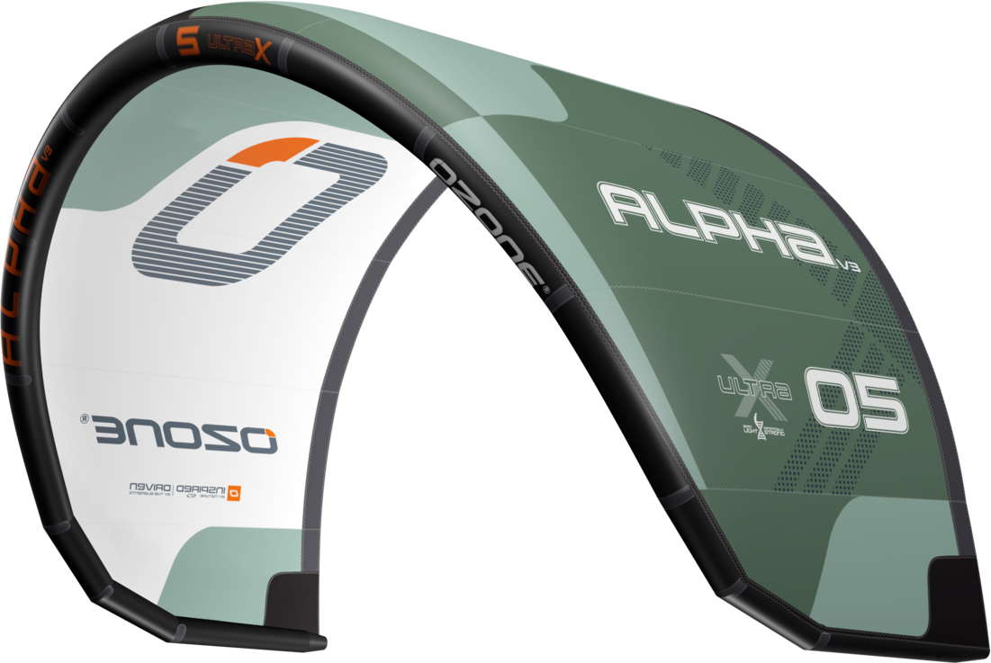 Ozone Alpha V3 Ultra-X Kite Only 12 m² Olive Green/Sage Green/White