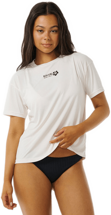 Rip Curl Hibiscus Surflite UPF 50 Tee Womens Bone