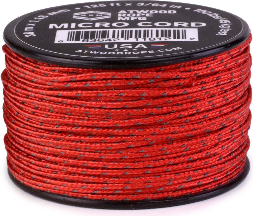 Atwood Rope Micro Reflective Cord 1.18mm (125ft) Red