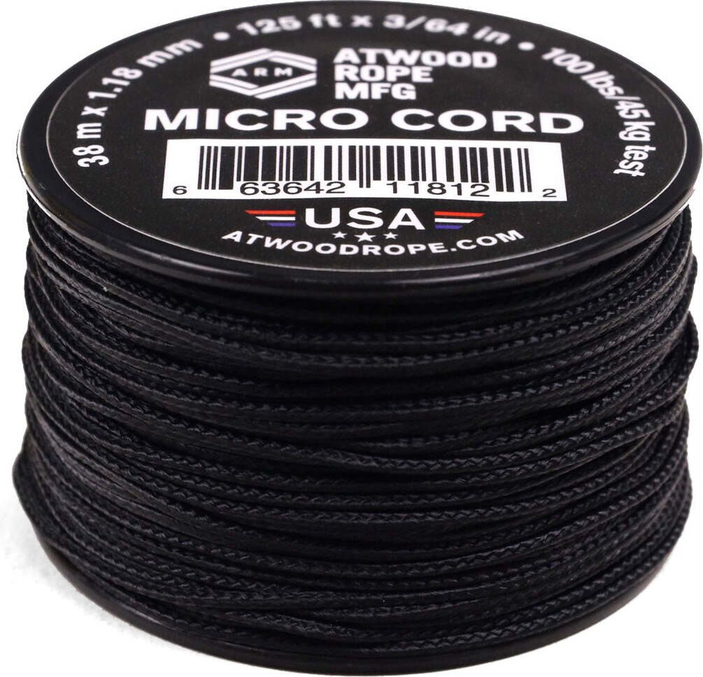Atwood Rope Micro Cord (125ft) Black