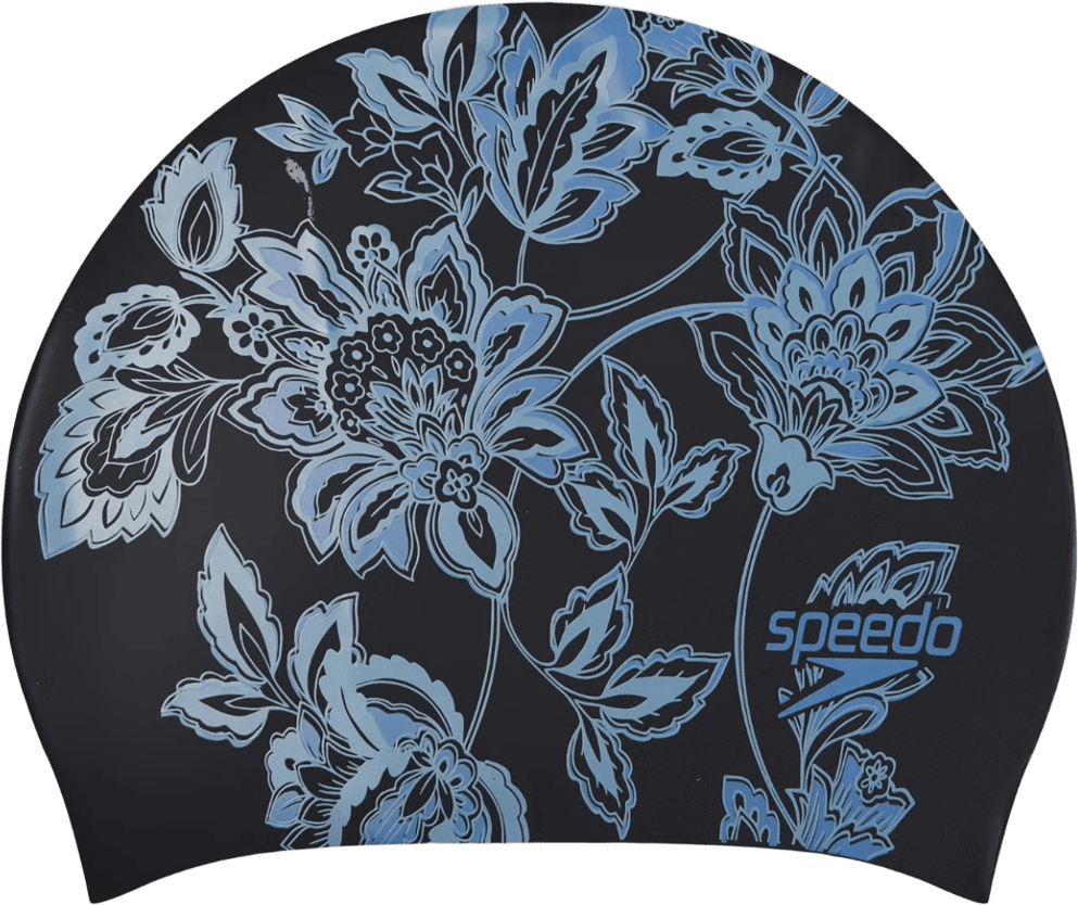 Speedo Long Hair Printed Cap Black / Sevres Blue