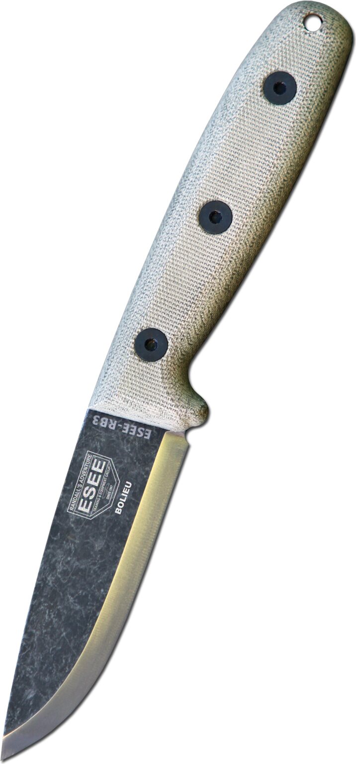 ESEE Knives Esee-RB3 Black Oxide Coating / Leather Pouch Sheath