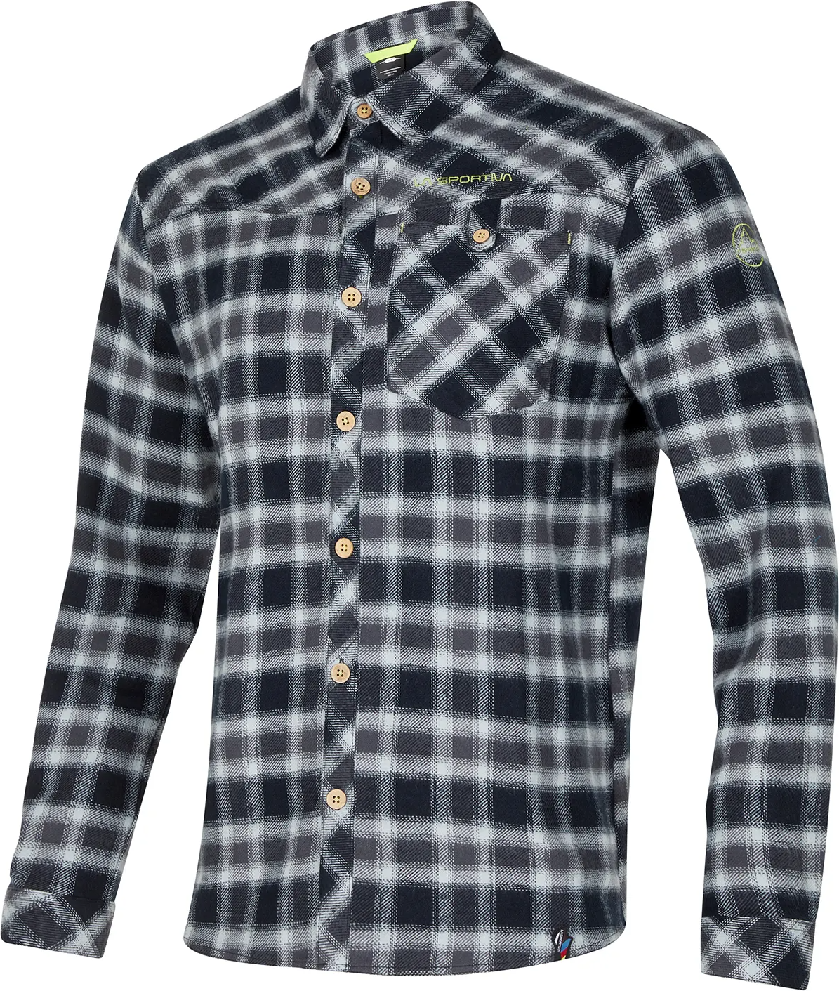 La Sportiva Rambler Flannel Shirt Mens (2024) Black / Lime Punch