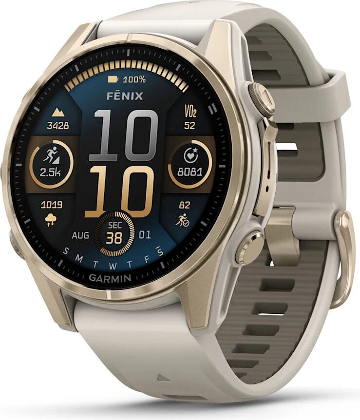 Garmin Fenix 8 Sapphire Amoled 43mm Soft Gold SS/Fog Gray