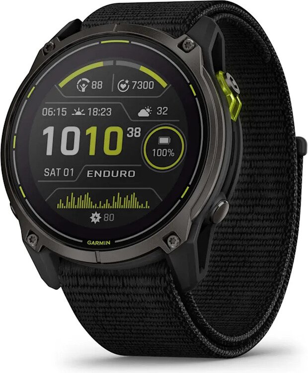 Garmin Enduro 3 Crbn Gry DLC Ti w/Blk Sport Loop Band