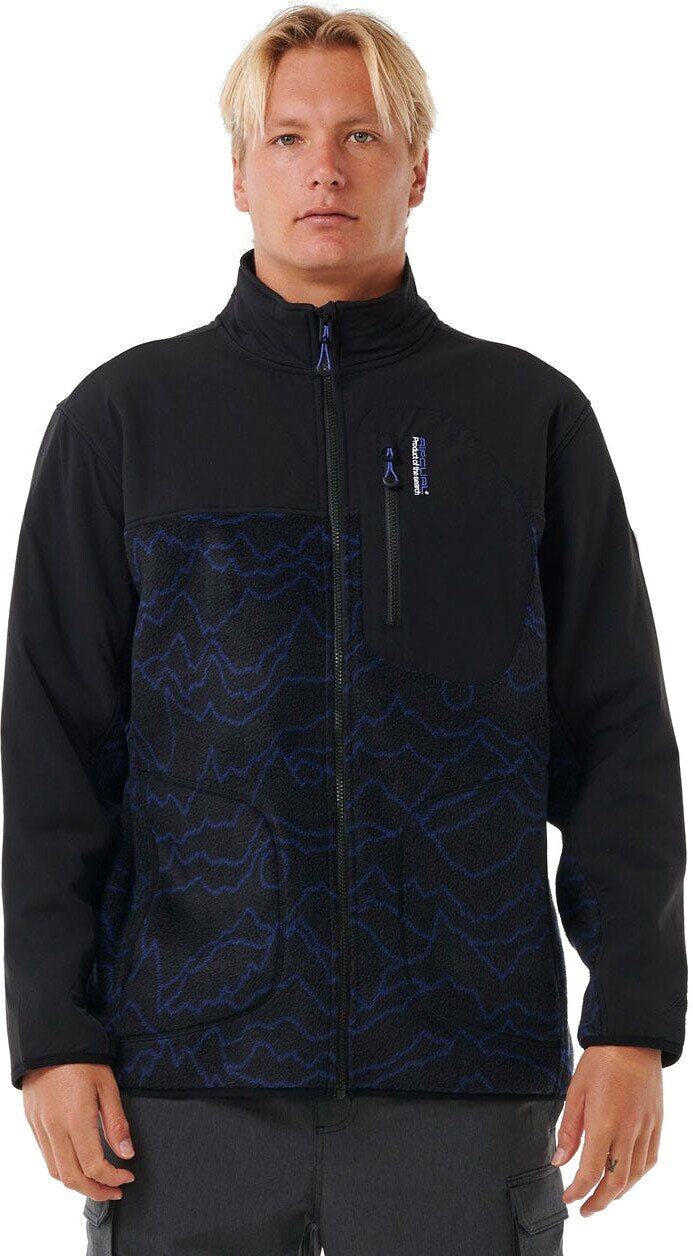 Rip Curl Anti Series Search Zip Crew Mens Black / Berry