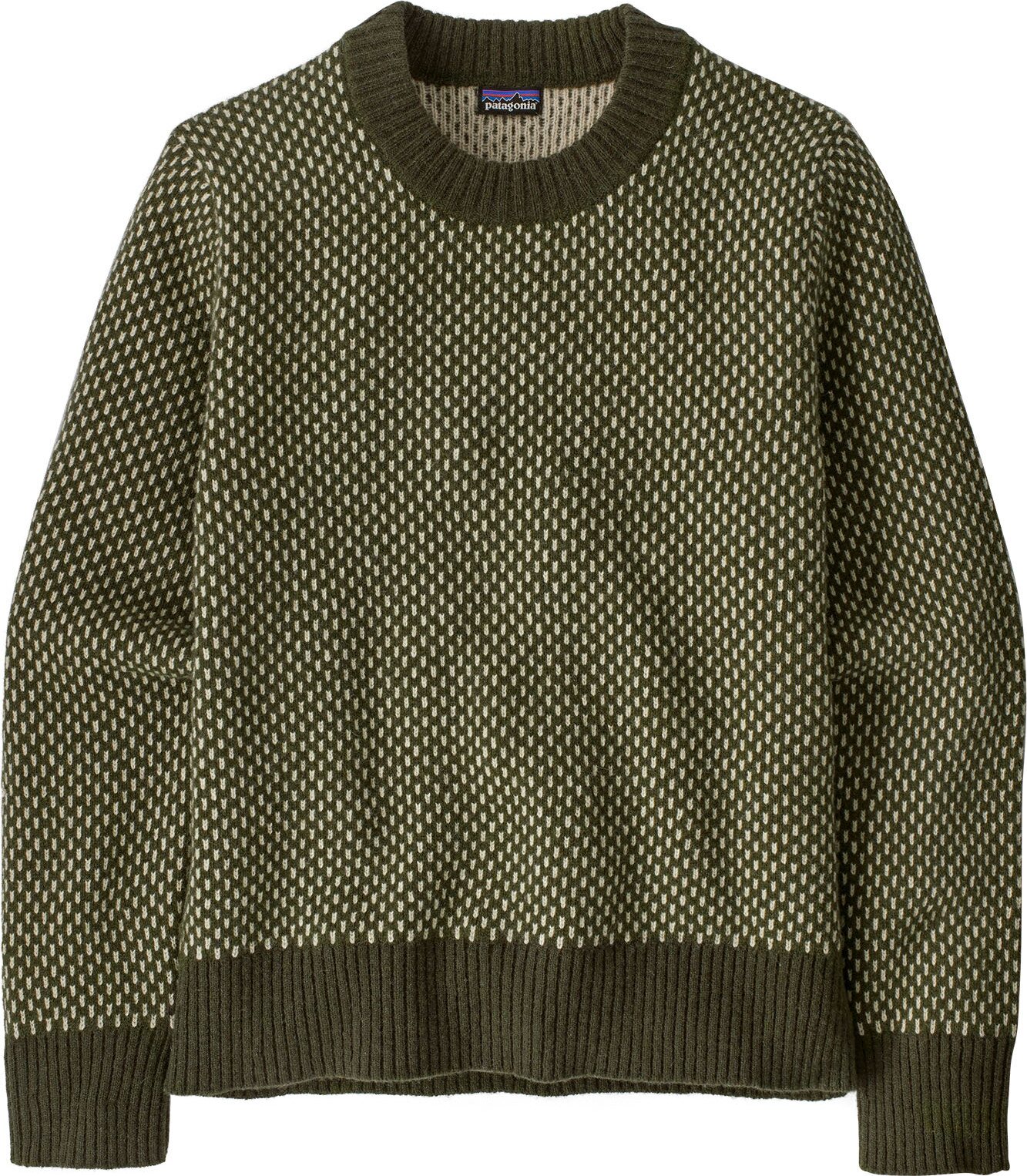 Patagonia Recycled Wool-Blend Crewneck Sweater Womens Ridge: Pine Needle Green