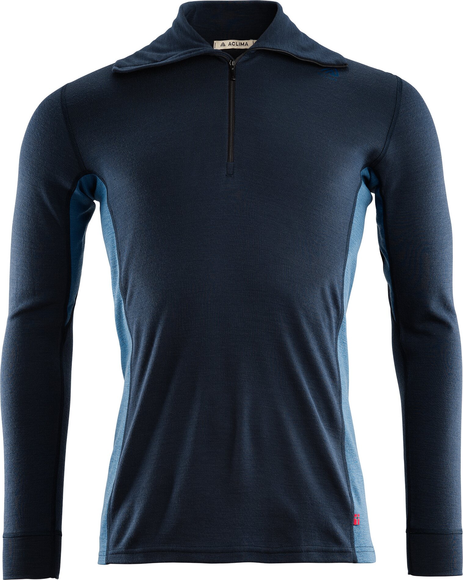 Aclima WarmWool Polo Mens Navy Blazer/Coastal Fjord