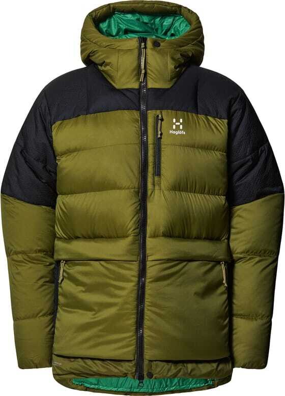 Haglöfs Riksgränsen Down 850 Hood Mens Olive Green / True Black