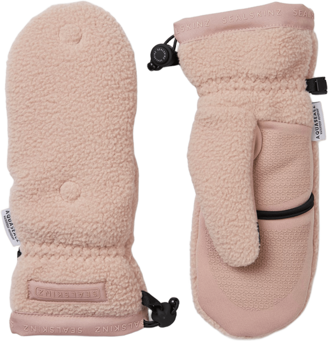 Sealskinz Sturston Windproof Sherpa Fleece Convertible Mitten Pink