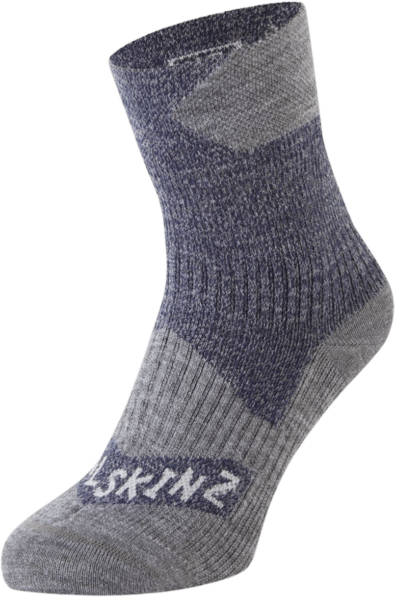Sealskinz Bircham Waterproof All Weather Ankle Length Sock Navy Blue / Grey Marl