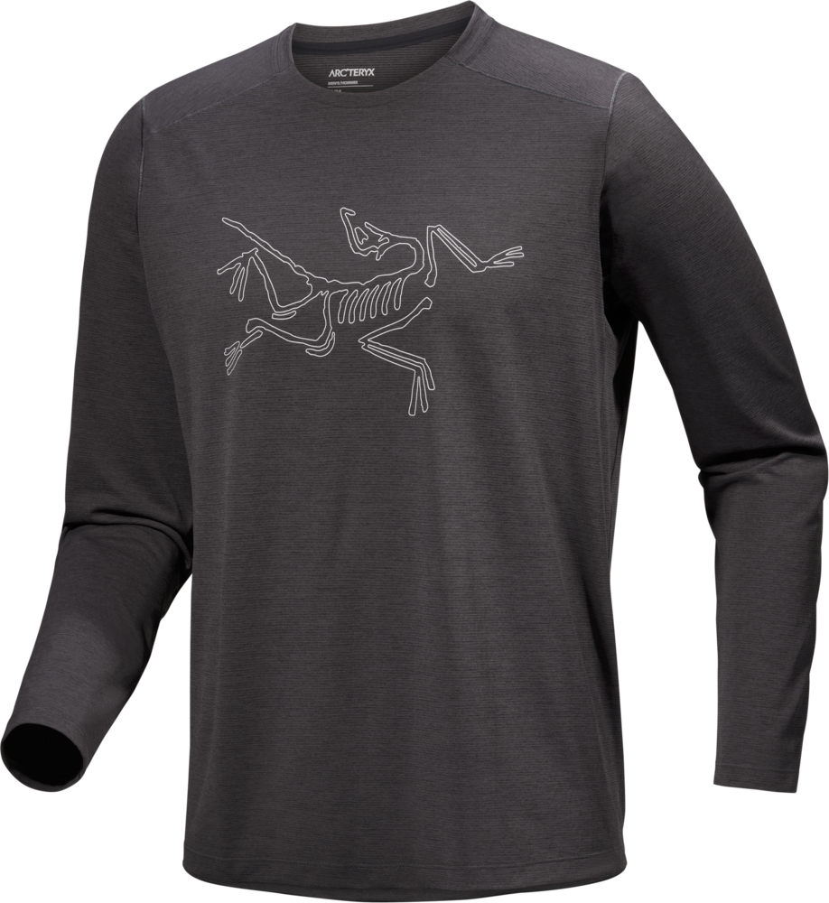 Arc'teryx Cormac Logo Long Sleeve Mens Black Heather / Solitude