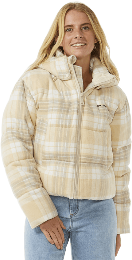 Rip Curl Anti-Series Surf Check Puffer Womens Natural