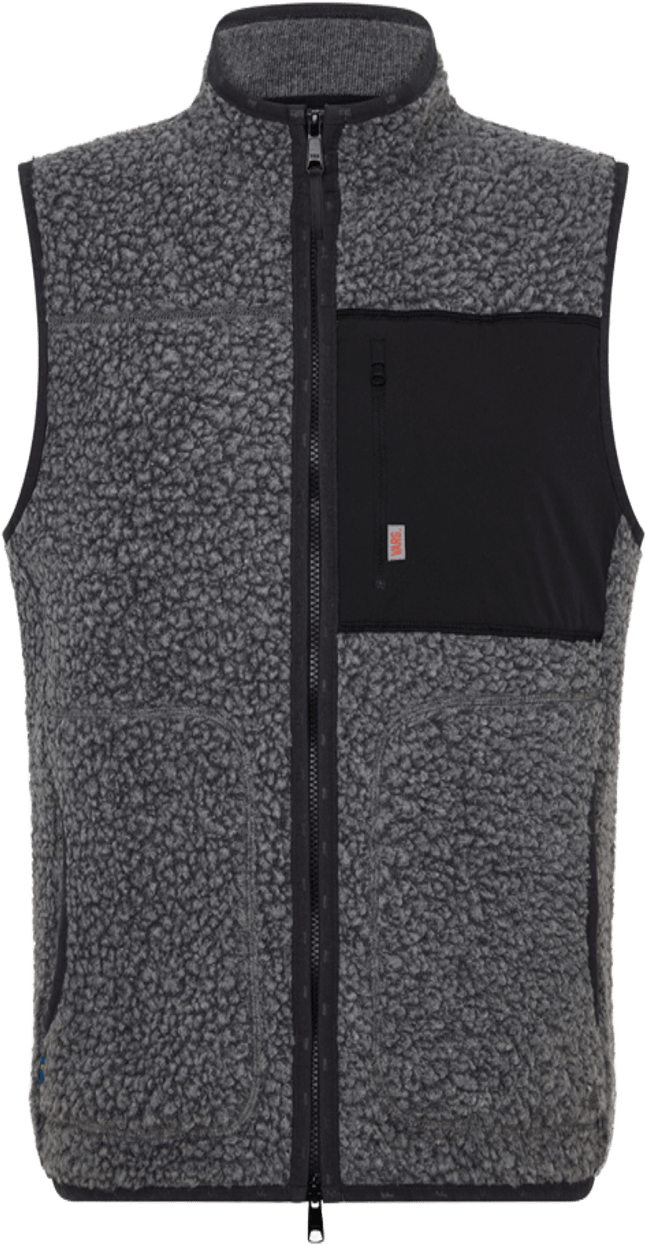 Varg Vargön Fat Wool Vest Mens Black Granite
