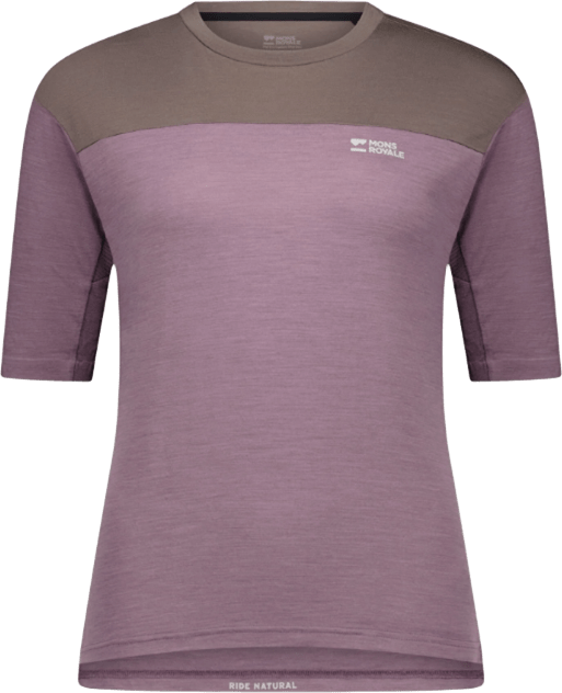 Mons Royale Diversion Merino Bike Jersey Short Sleeve Womens Mauve/Iron