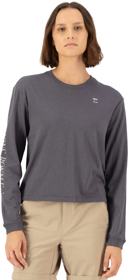 Mons Royale Yonder Merino Organic Cotton LS Womens Vintage Black