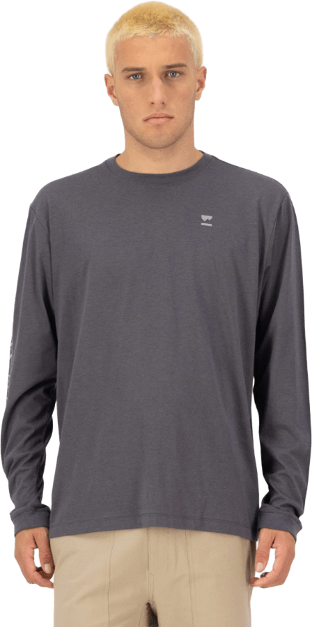 Mons Royale Yonder Merino Organic Cotton LS Mens Vintage Black (SS25)