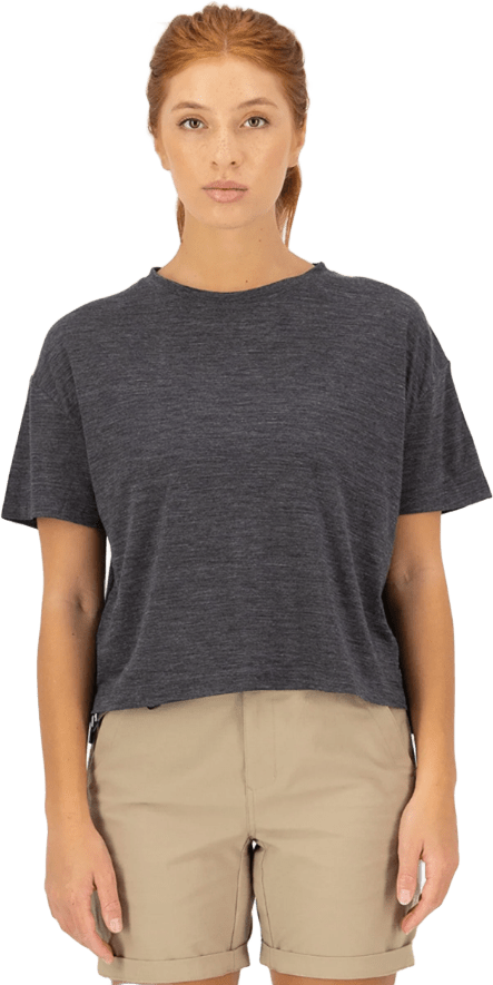 Mons Royale Zephyr Merino Tencel Boxy T-Shirt Womens Smoke