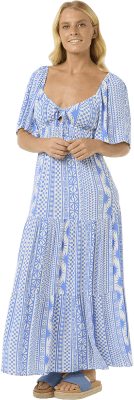Rip Curl San Carlos Short Sleeve Maxi Dress Blue
