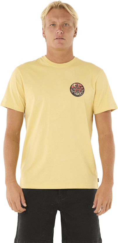 Rip Curl Wettie Passage Icon Tee Mens Straw