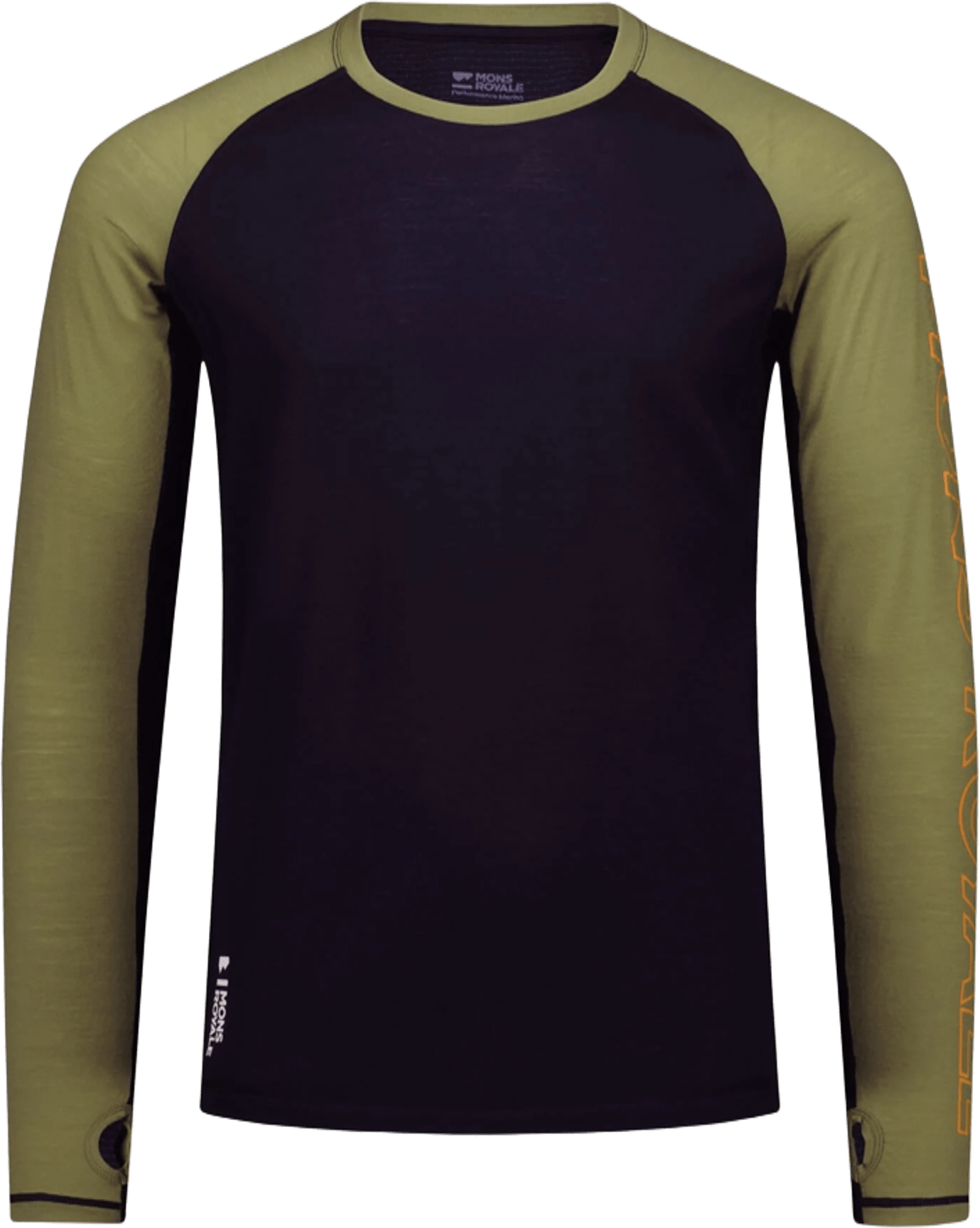 Mons Royale Temple Merino Air-Con Long Sleeve Mens Fern/Black