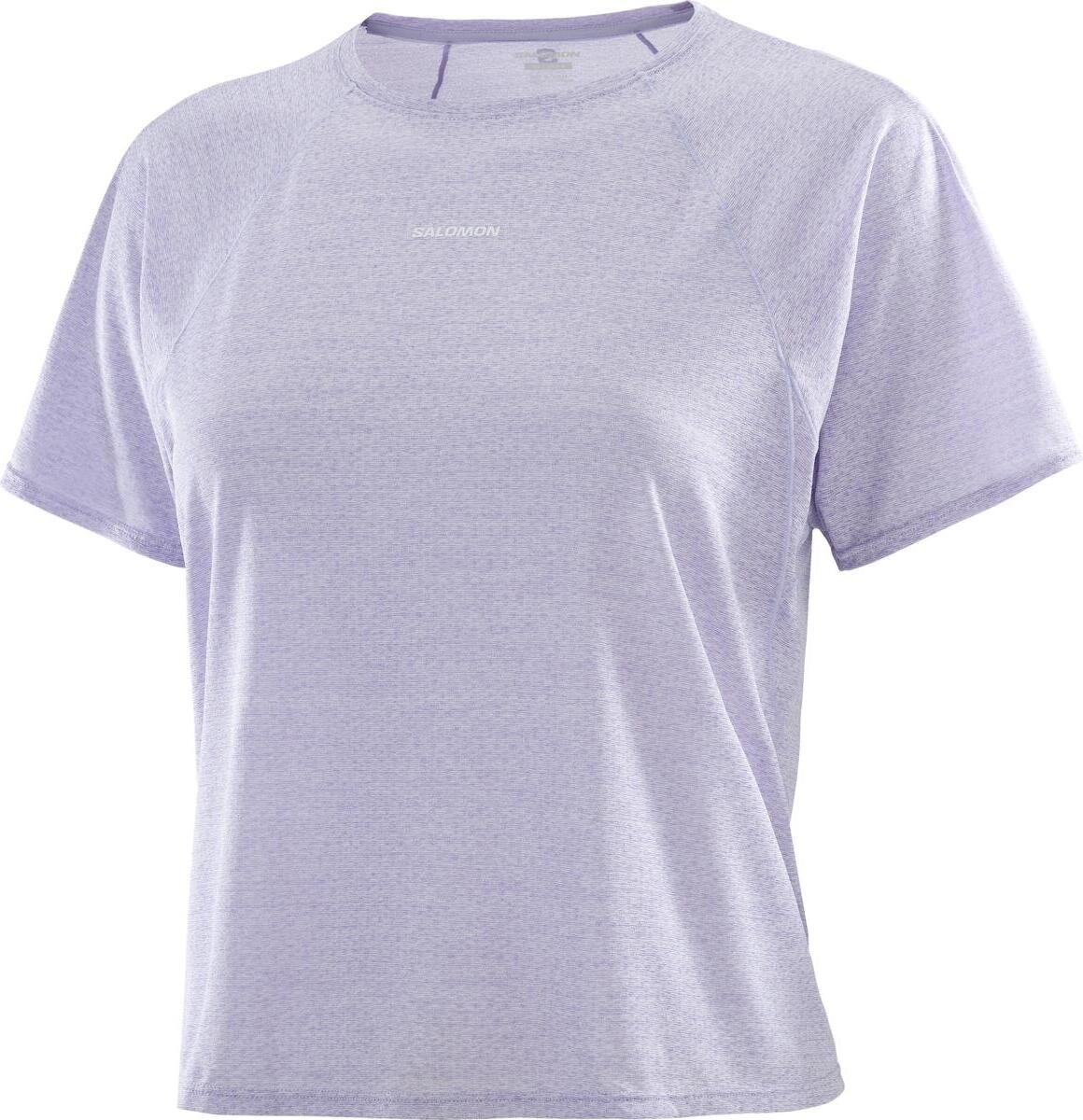 Salomon SHKout Air Crop Short Sleeve Tee Womens Cosmic Sky