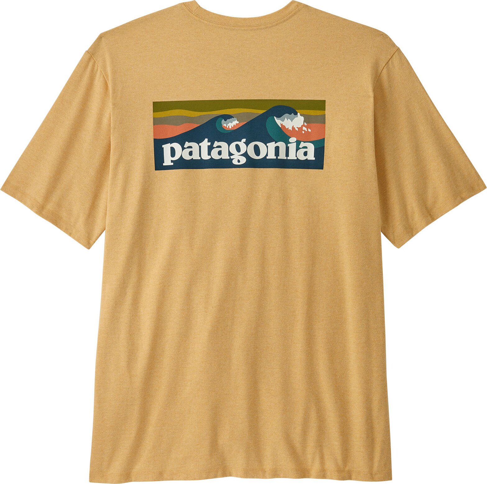 Patagonia Boardshort Logo Pocket Responsibili-Tee Mens Beeswax Tan