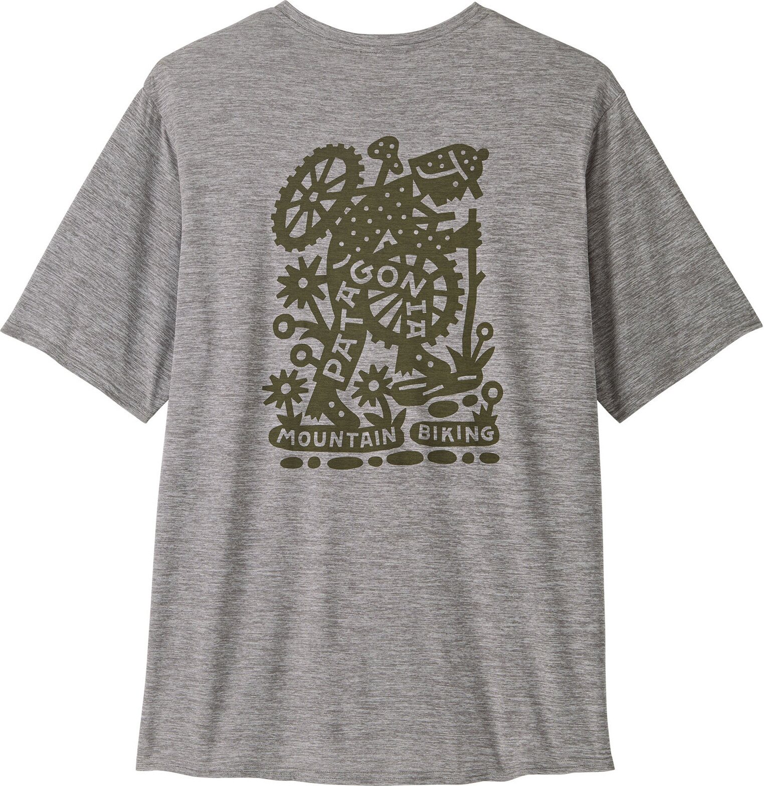 Patagonia Cap Cool Daily Graphic Shirt - Lands Mens Hike-A-Bike: Feather Grey