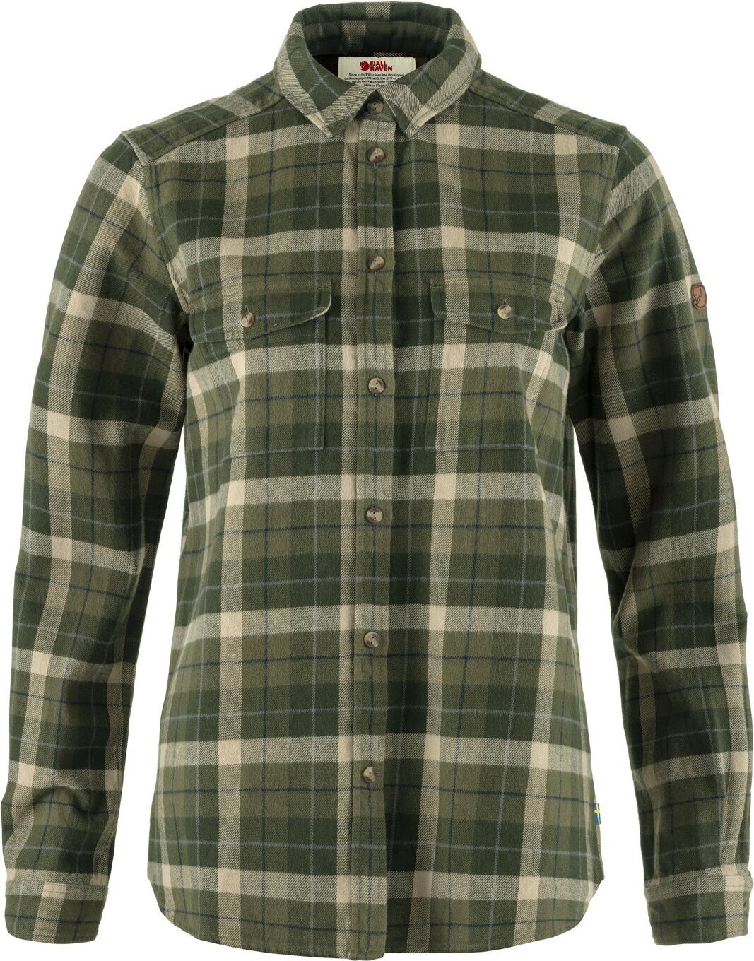 Fjällräven Värmland Heavy Flannel Shirt Womens Green-Deep Forest