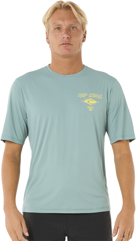 Rip Curl Icons Surflite UPF Short Sleeve Mens Blue Lagoon