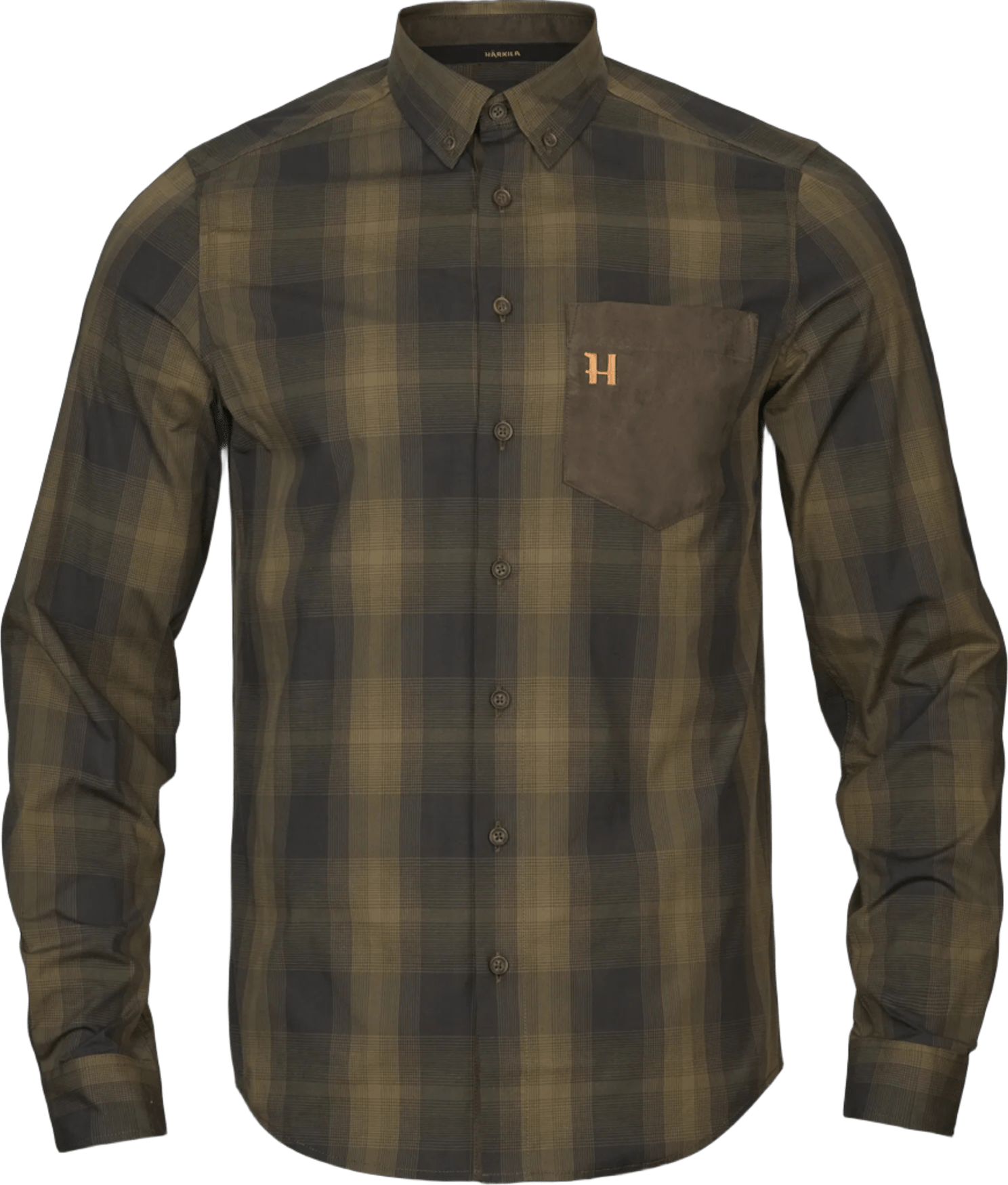 Härkila Akkan Long Sleeve Shirt Mens Willow Green / Shadow Brown
