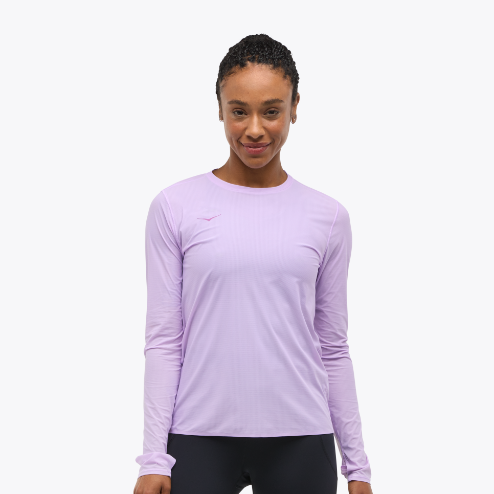 Hoka Airolite Run Long Sleeve Womens Aster Flower