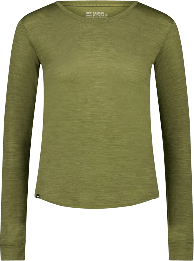 Mons Royale Zephyr Merino Tencel Long Sleeve Womens Fern