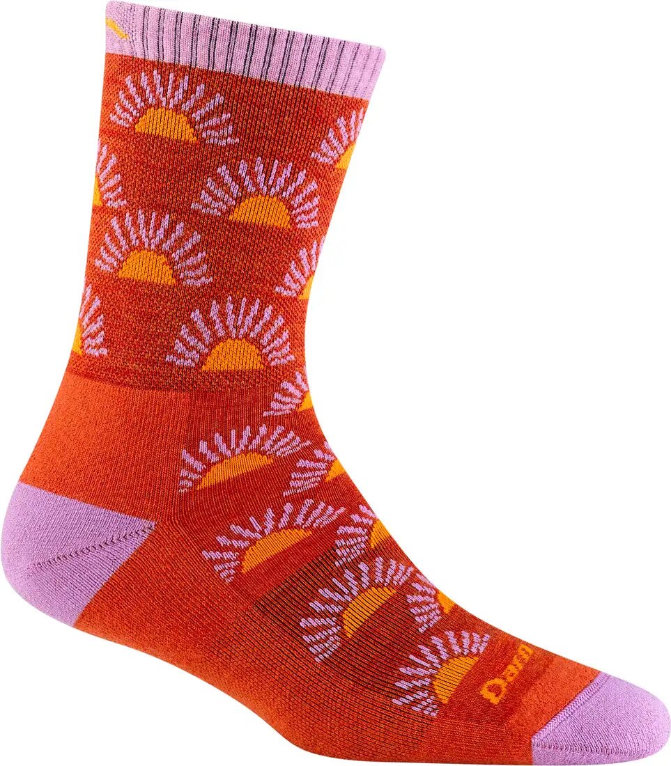Darn Tough Ray Day Micro Crew Lightweight Hiking Sock Womens Tomato
